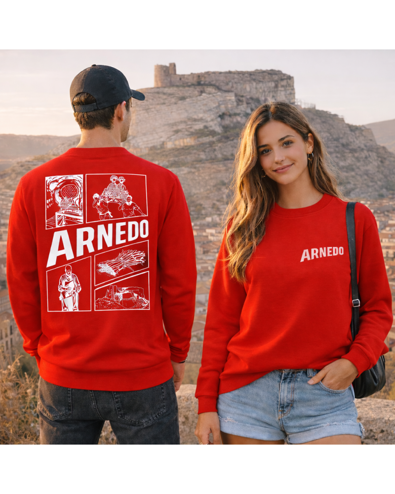 Sudadera Fiestas Arnedo sin Capucha Roja | Siente Tu Pueblo