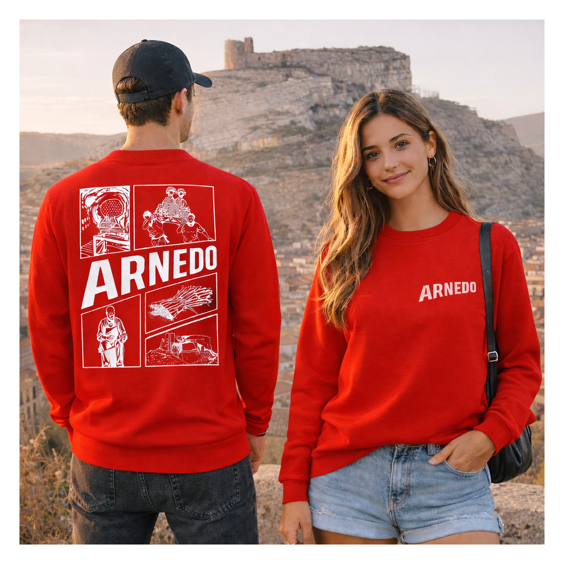 Sudadera Fiestas Arnedo sin Capucha Roja | Siente Tu Pueblo