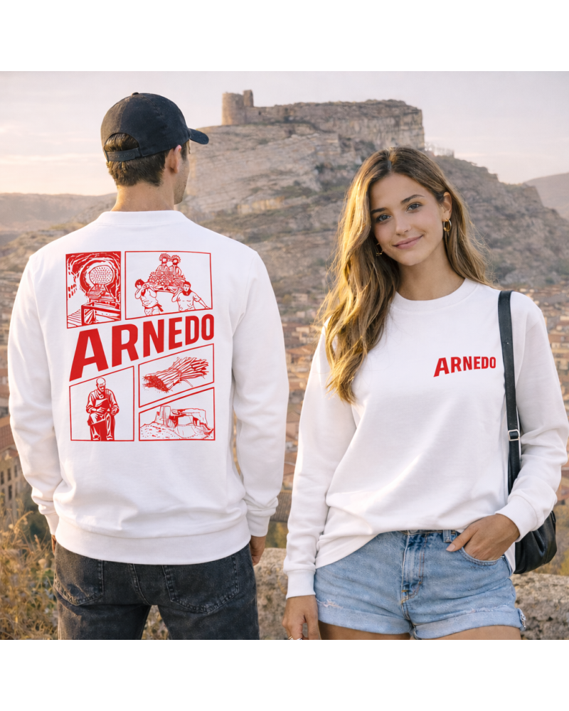 Sudadera sin capcucha blanca - Fiestas de Arnedo