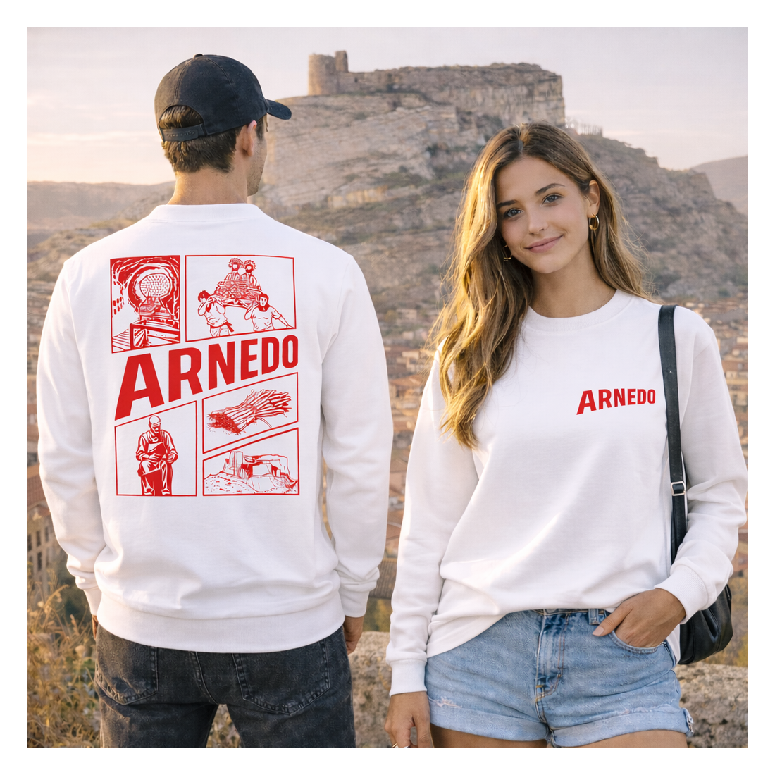 Sudadera sin capcucha blanca - Fiestas de Arnedo