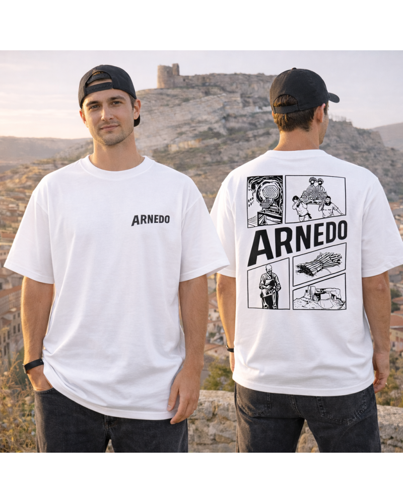 Camiseta OVERSIZE Fiestas Arnedo Blanca Premium | Siente Tu Pueblo