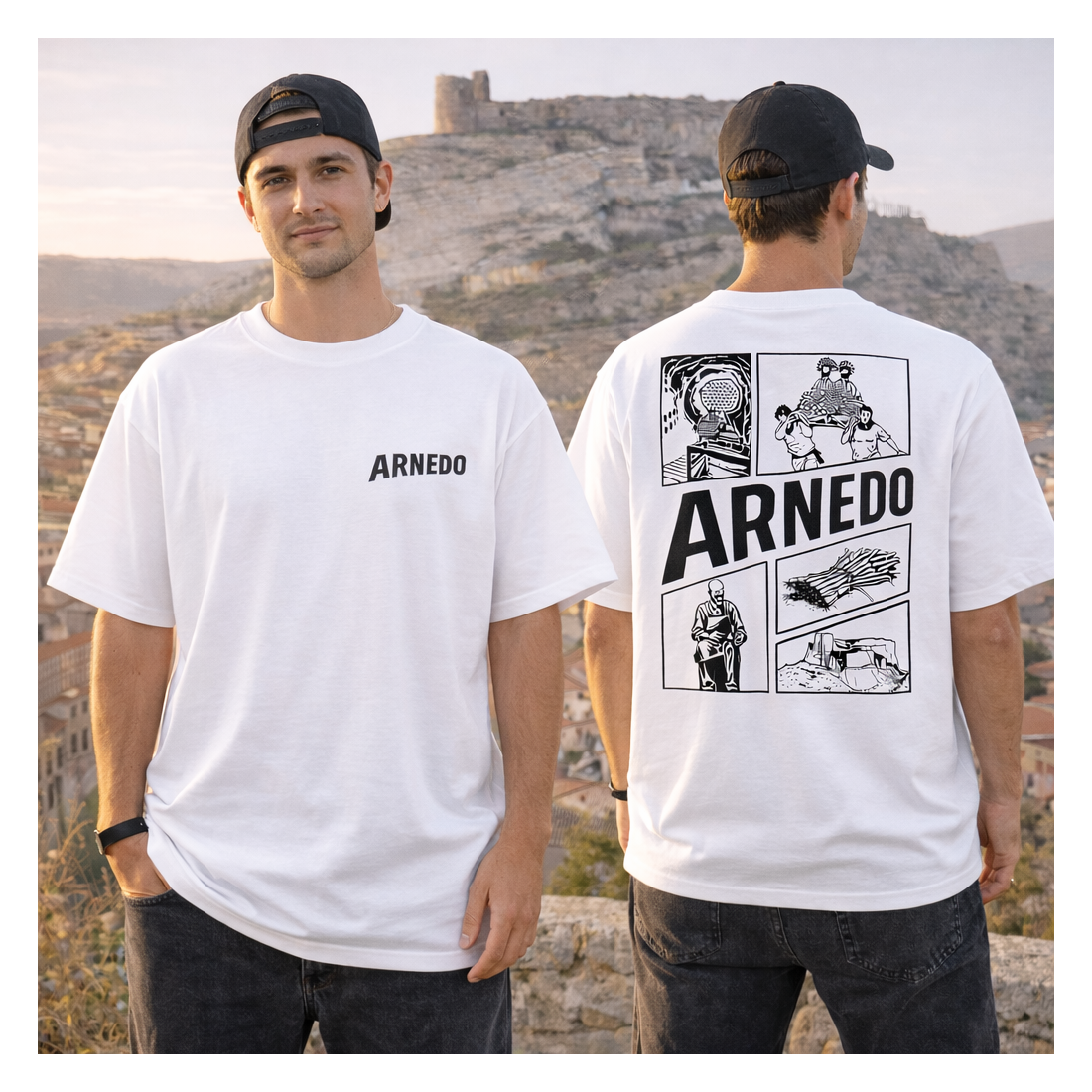Camiseta OVERSIZE Fiestas Arnedo Blanca Premium | Siente Tu Pueblo