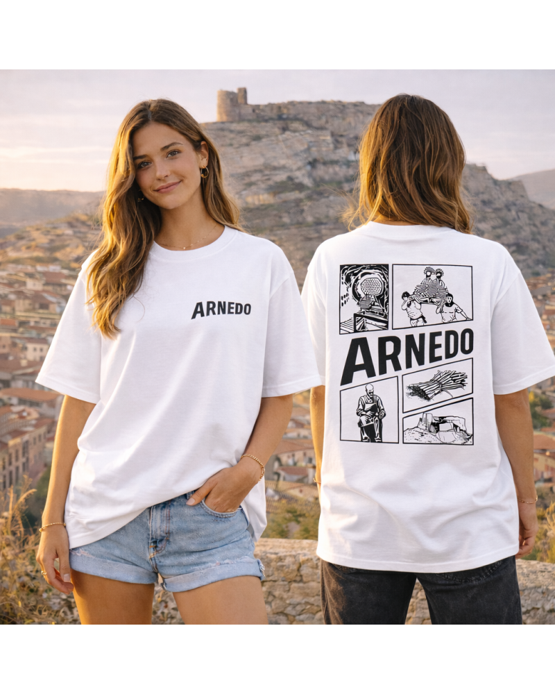 Camiseta OVERSIZE Fiestas Arnedo Blanca Premium | Siente Tu Pueblo