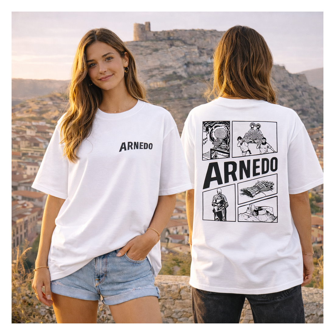 Camiseta OVERSIZE Fiestas Arnedo Blanca Premium | Siente Tu Pueblo