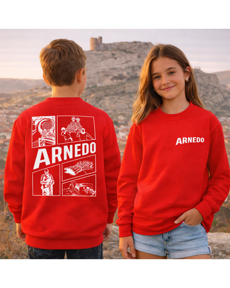 Sudadera Arnedo Infantil Roja | Ropa de Fiestas para Niños