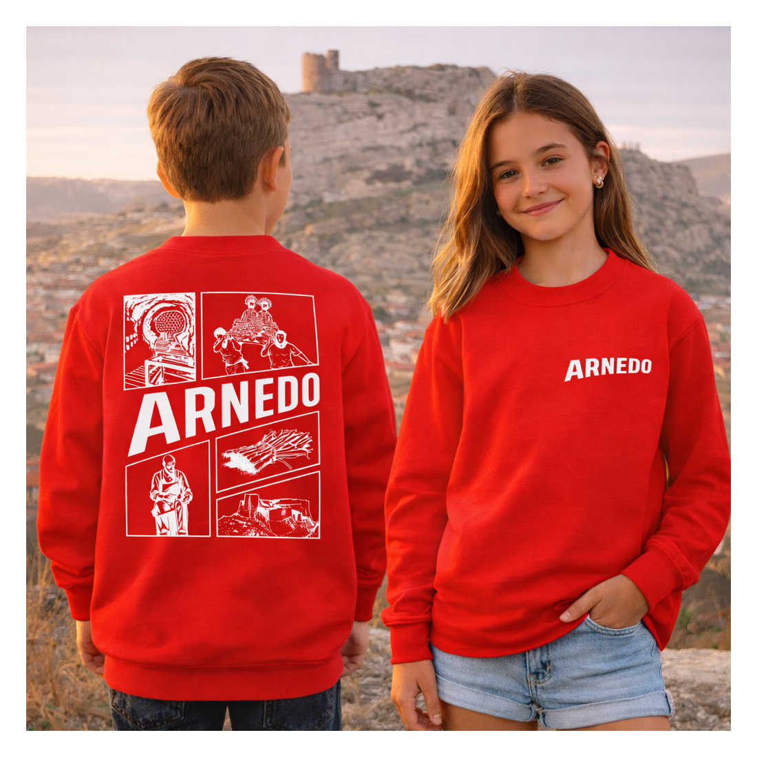 Sudadera Arnedo Infantil Roja | Ropa de Fiestas para Niños