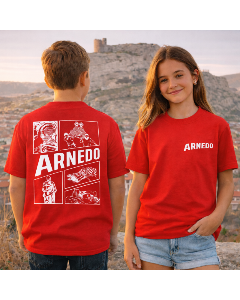Camiseta Fiestas Arnedo Infantil Roja Premium | Siente Tu Pueblo