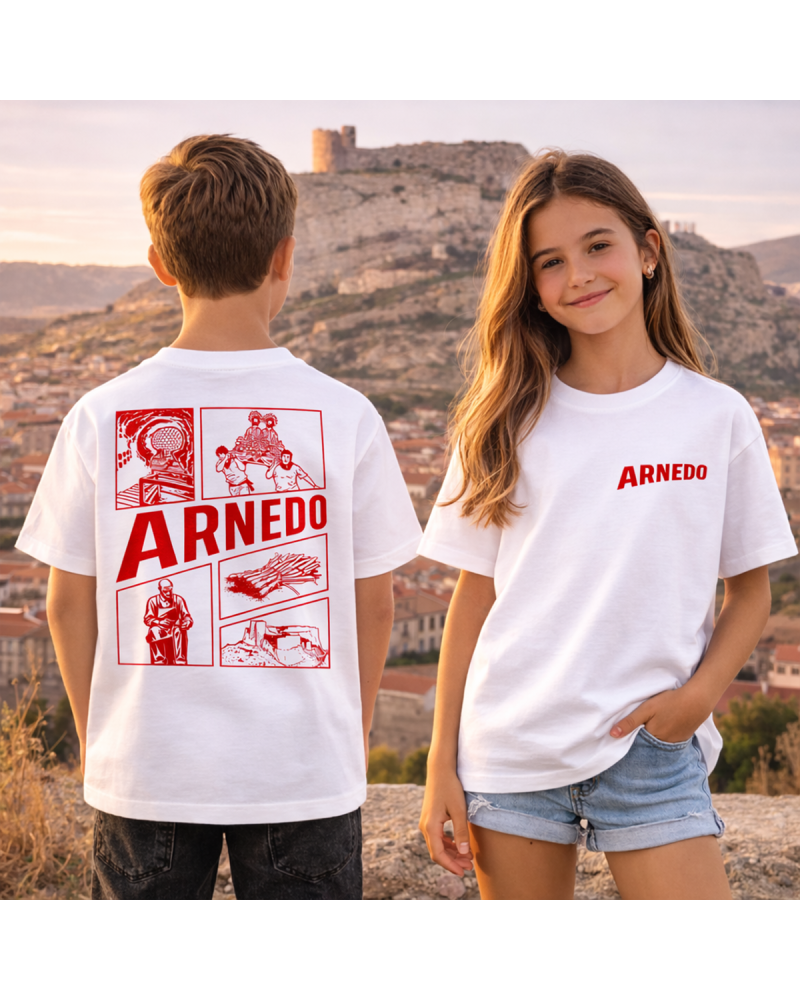 Camiseta Fiestas Arnedo Infantil Blanca Premium | Siente Tu Pueblo
