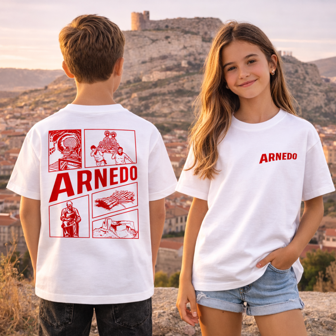 Camiseta Fiestas Arnedo Infantil Blanca Premium | Siente Tu Pueblo