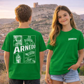Camiseta Fiestas Arnedo Infantil Verde Premium | Siente Tu Pueblo