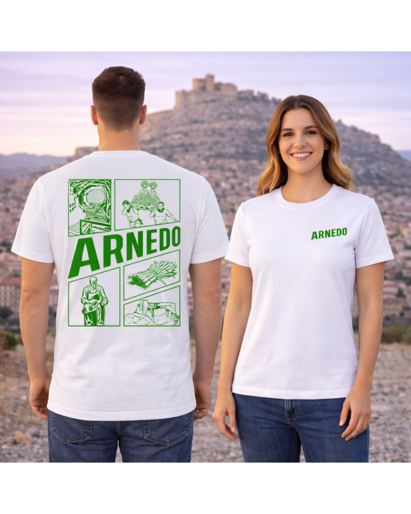 Camiseta Fiestas Arnedo Blanco Verde Premium | Siente Tu Pueblo