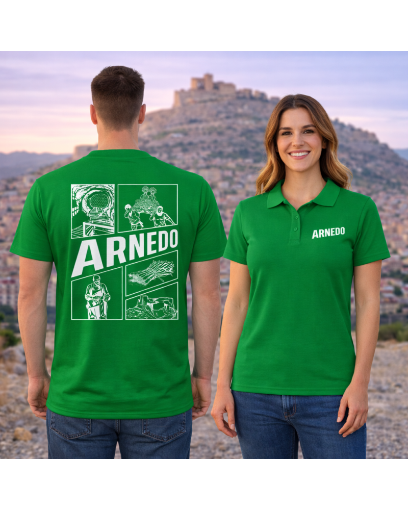 Polo de AlgodónVerde Piqué - Arnedo "Siente tu Pueblo" | Calidad y Tradición